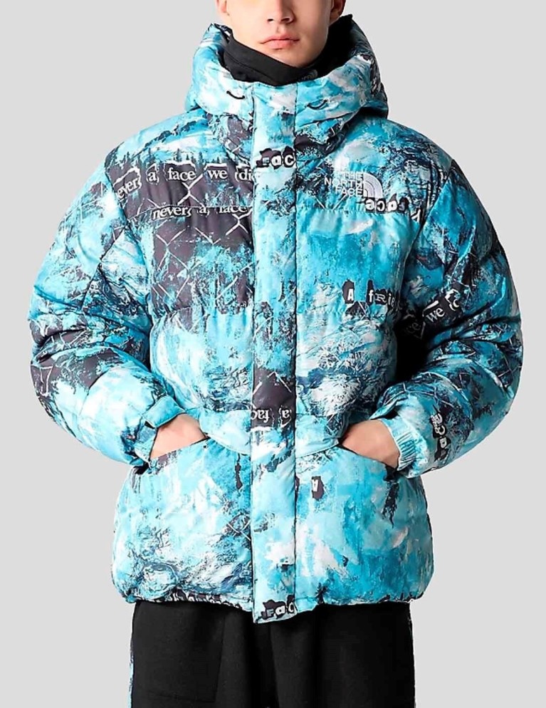 Caçadora THE NORTH FACE himalayan down print jacket norse blue cole navin never a face print